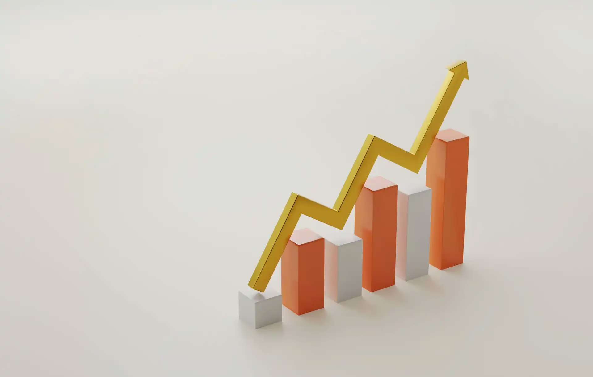 a 3d line chart showing an increase in profit margin over time